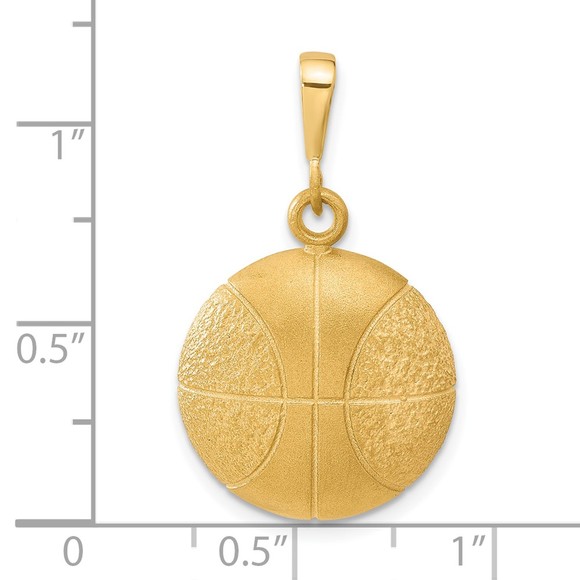 10k Yellow Gold Genuine Sports Basketball Charm - Picture 5 of 5